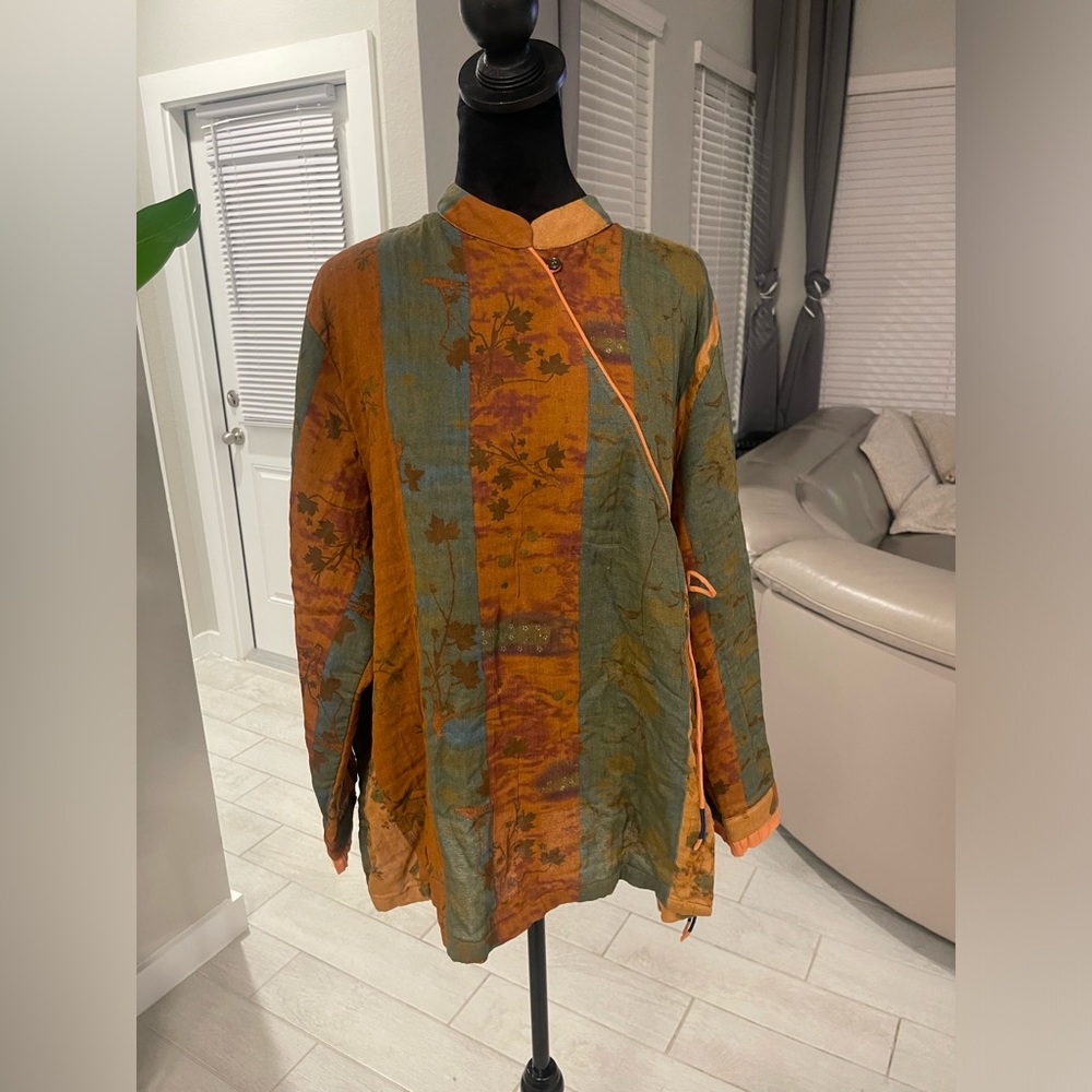 BUYKUD cotton lagenlook wrap blouse XL